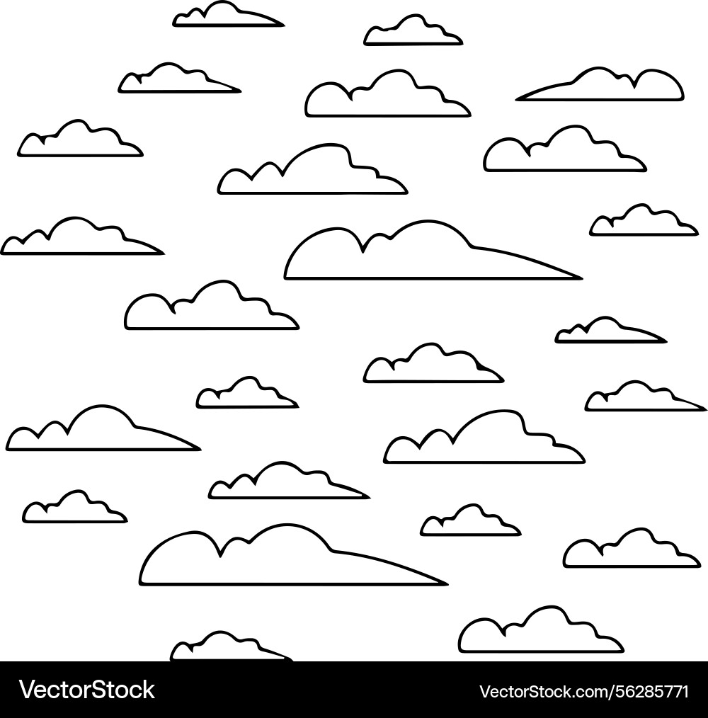 Set of cloud icons in a grid layout Set of cloud icons in a grid layout Vector Image