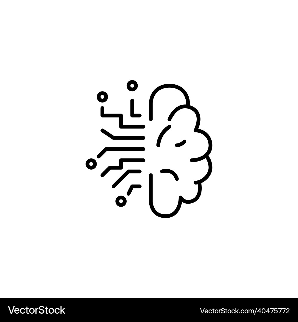 AI Brain with Circuitry vector image