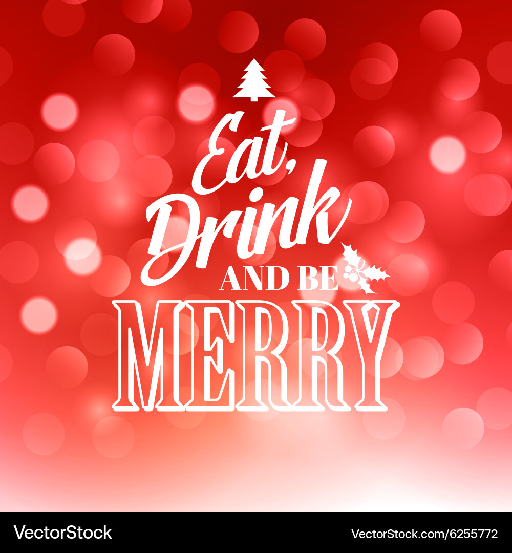 Christmas text design on bokeh background vector image