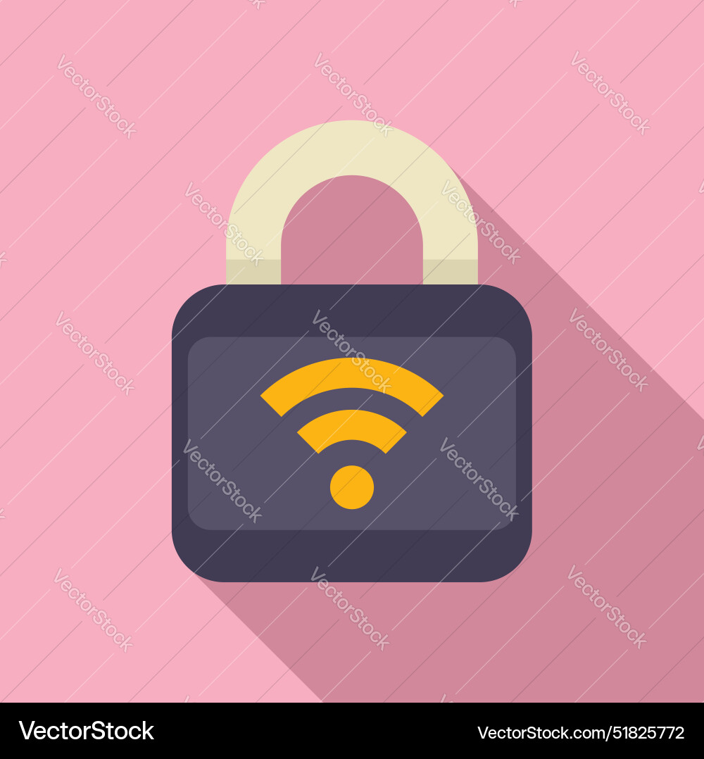 Closed padlock displaying wifi symbol representing Closed padlock displaying wifi symbol representing vector image