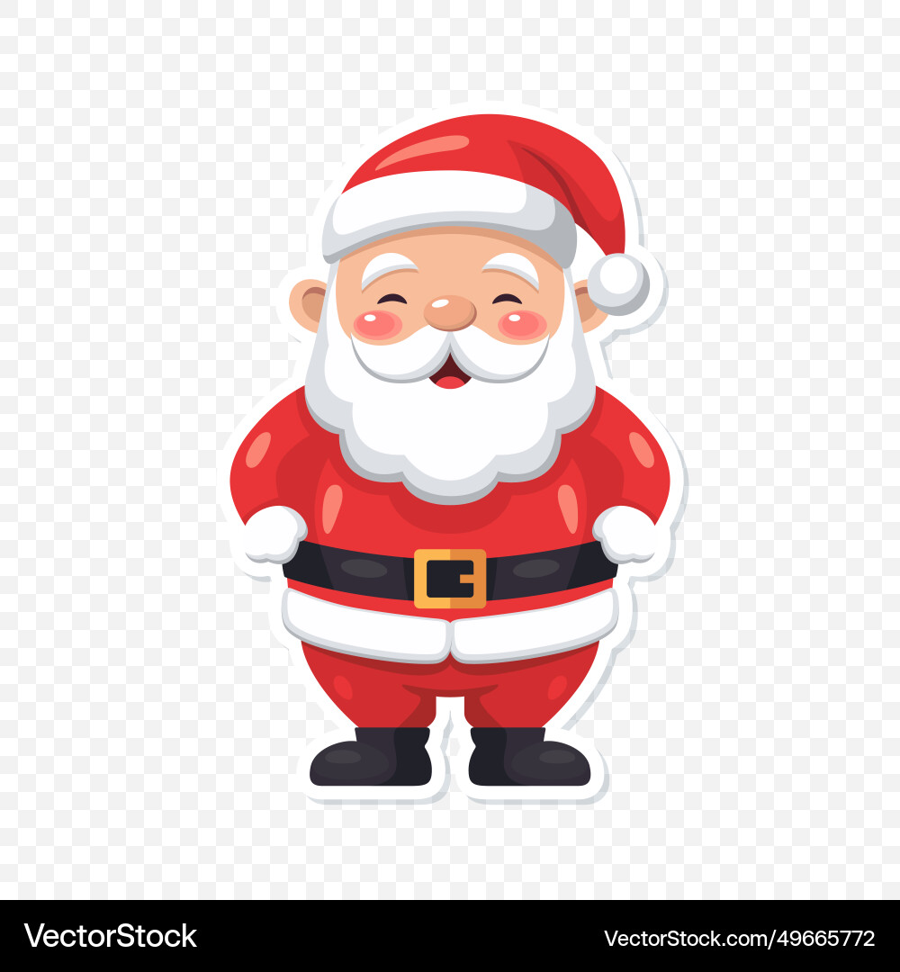 Flat portrait of smiling happy santa claus Flat portrait of smiling happy santa claus vector image