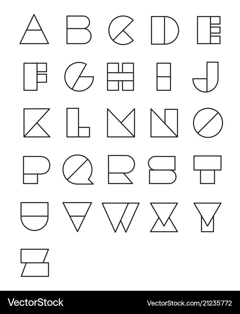 Geometric Line Font Art Royalty Free Vector Image