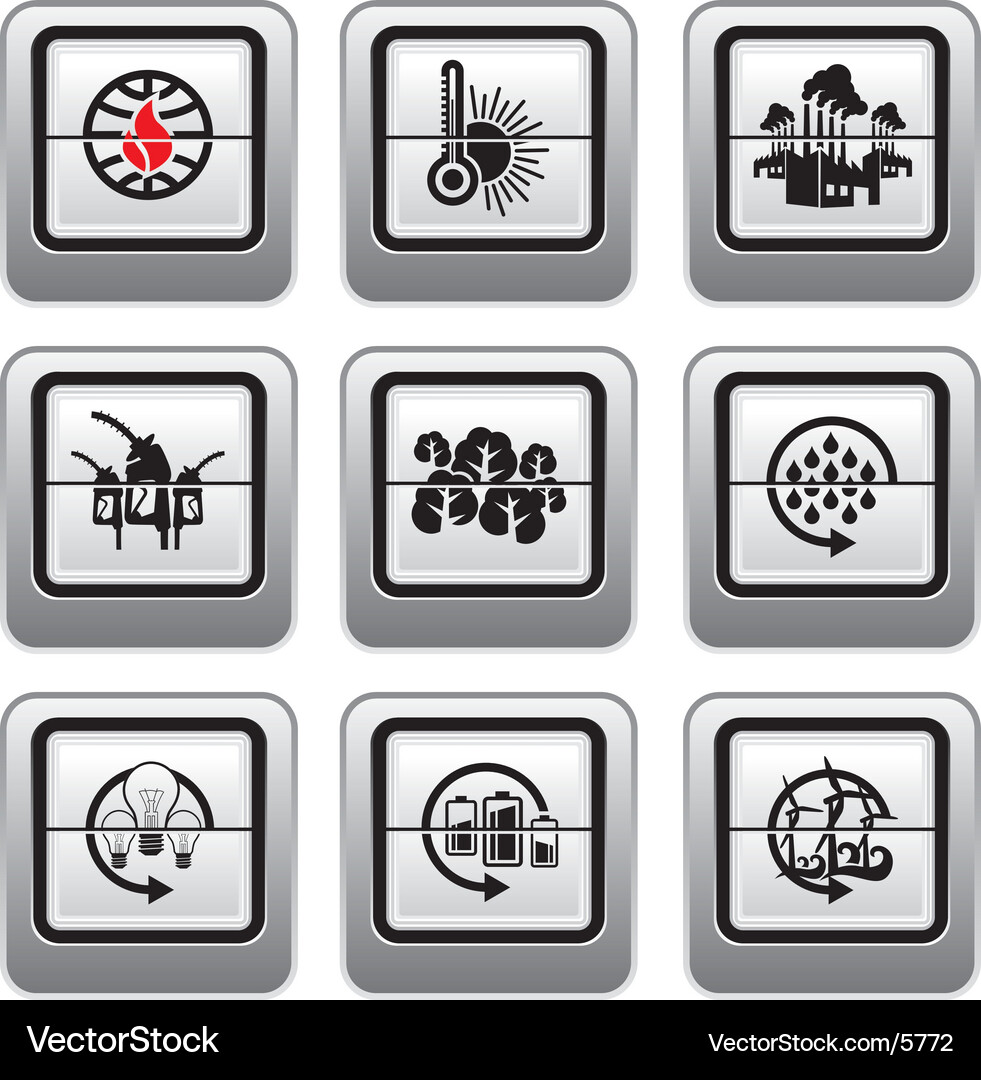 Global Warming Flip Clock Icon Vector Image