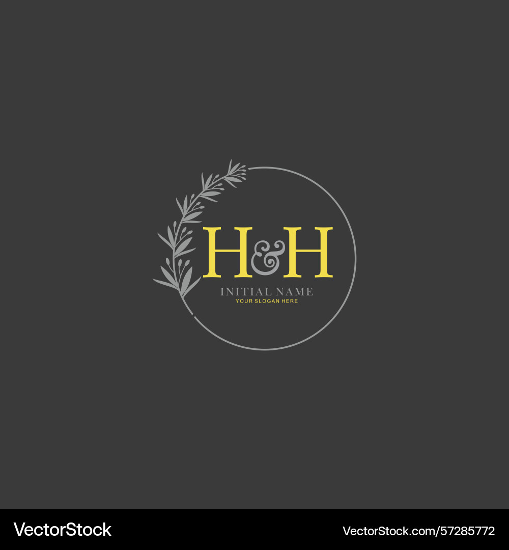 Hh initial logo templates with botanical elements Hh initial logo templates with botanical elements vector image
