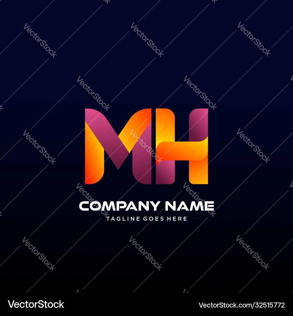 MH Initial Logo - Modern Monogram Vector Image