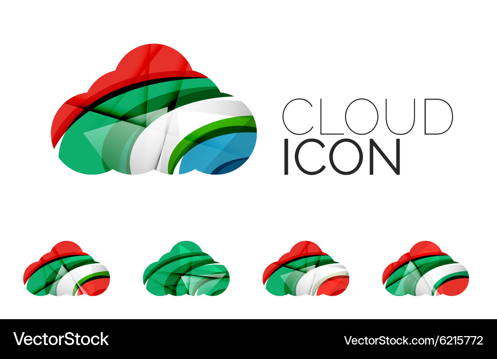 Set of abstract cloud computing icons business Vector Image