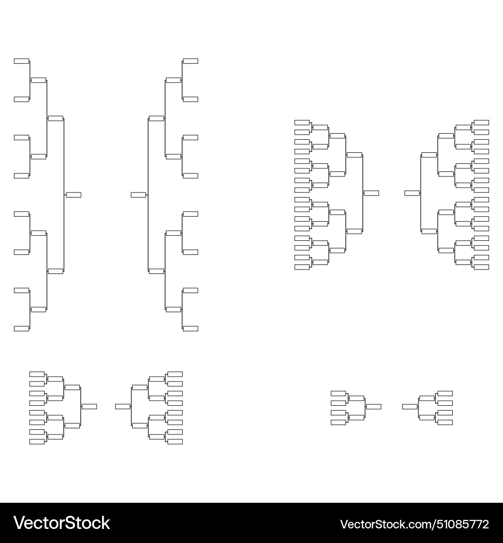 Set of bracket sport tournament blank elimination Vector Image