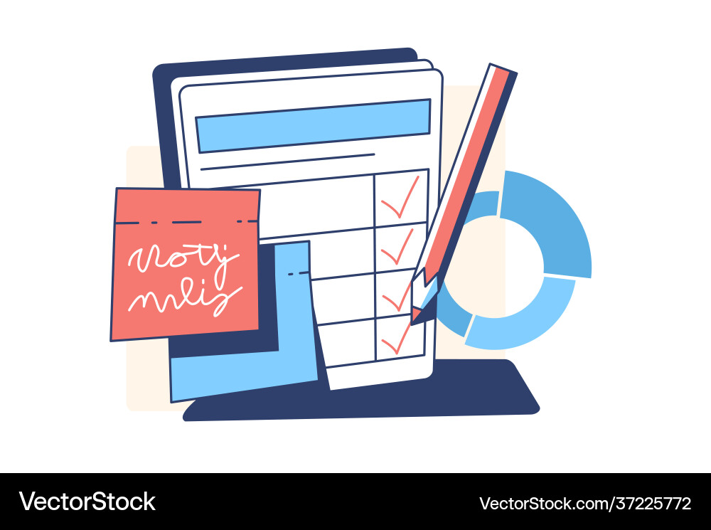 Task Planner with Notes vector image