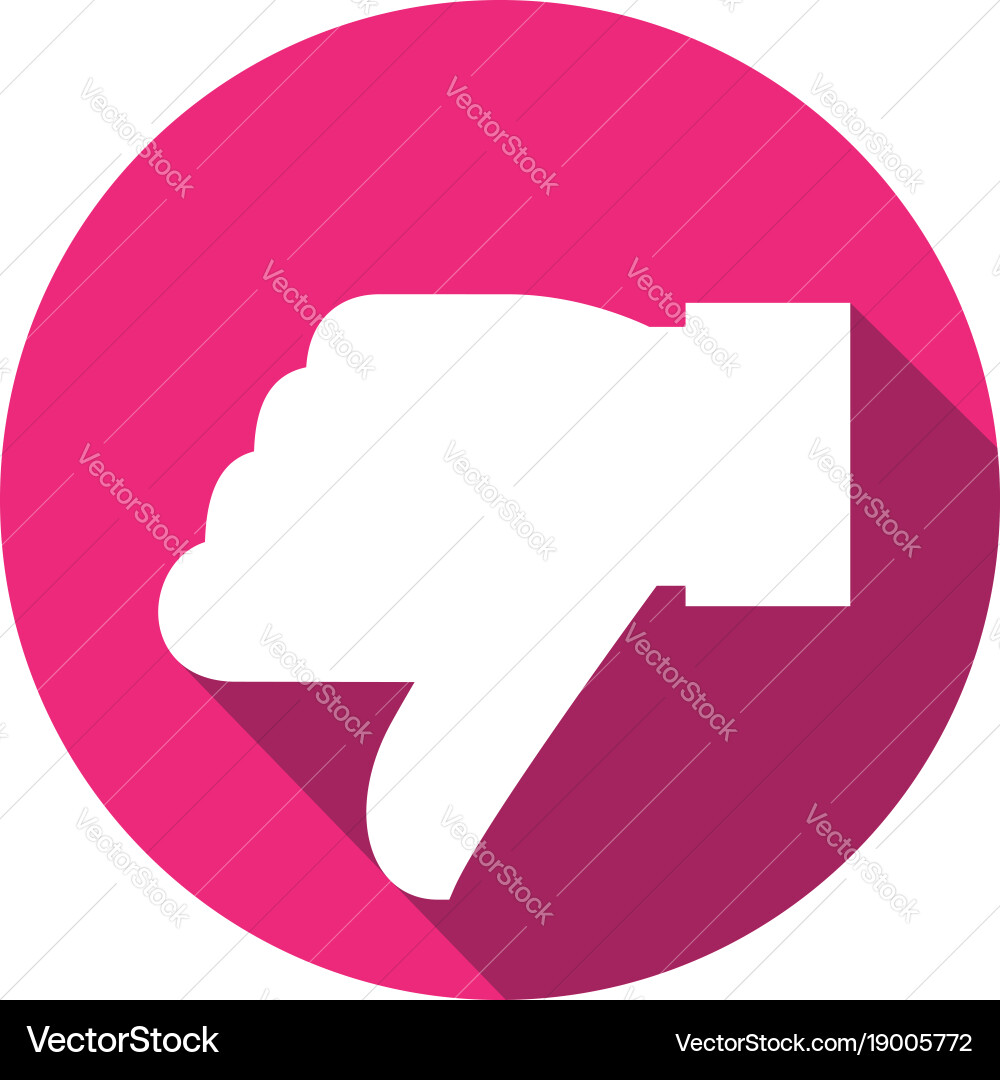 Thumb down on a colored circle vector image