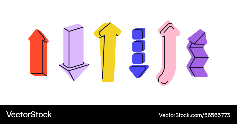 Arrows up and down set direction navigation Arrows up and down set direction navigation vector image