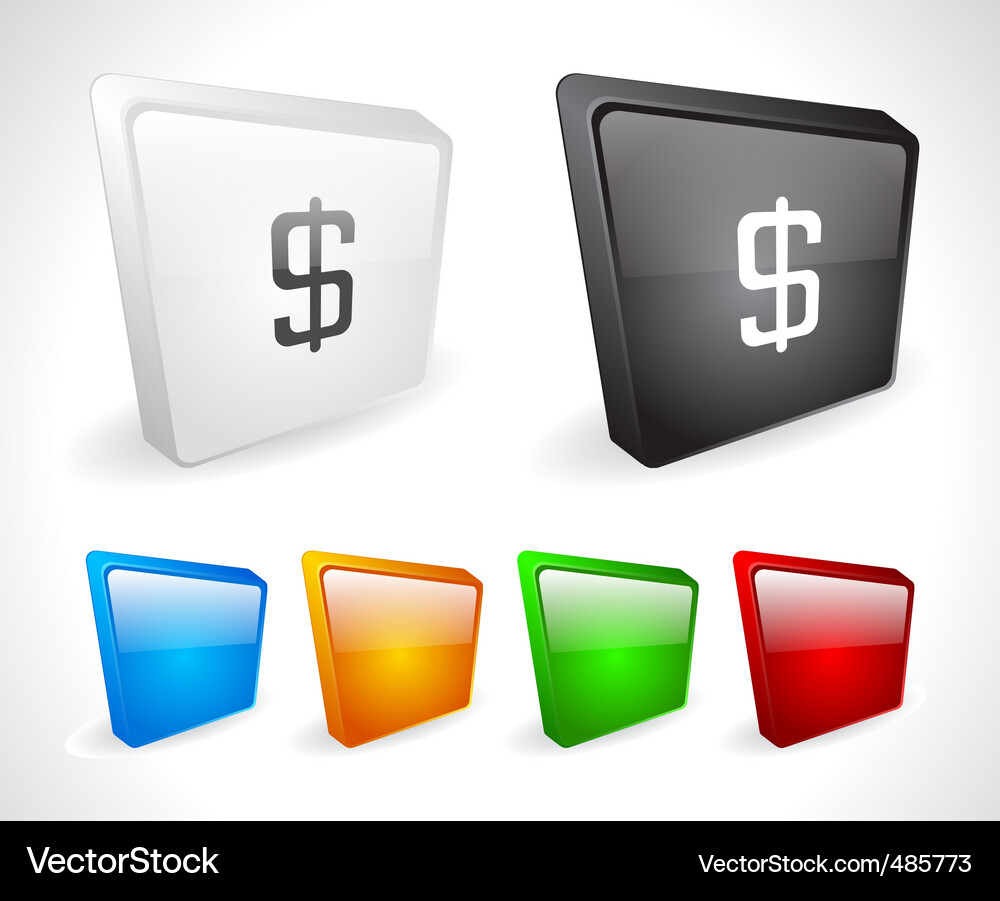 Color 3d buttons for web Vector Image