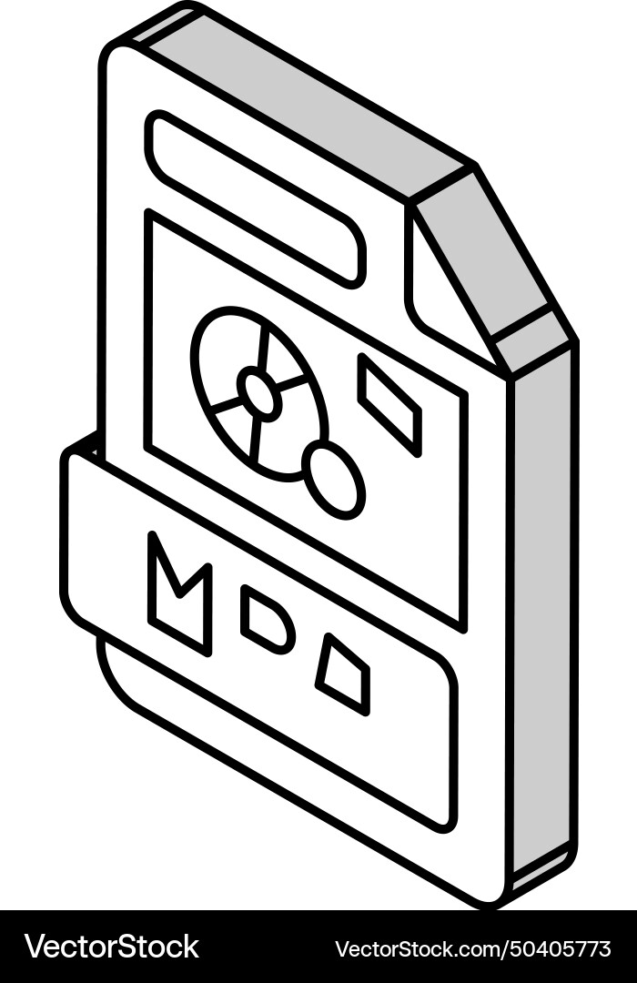 Mp4 file format document isometric icon Vector Image