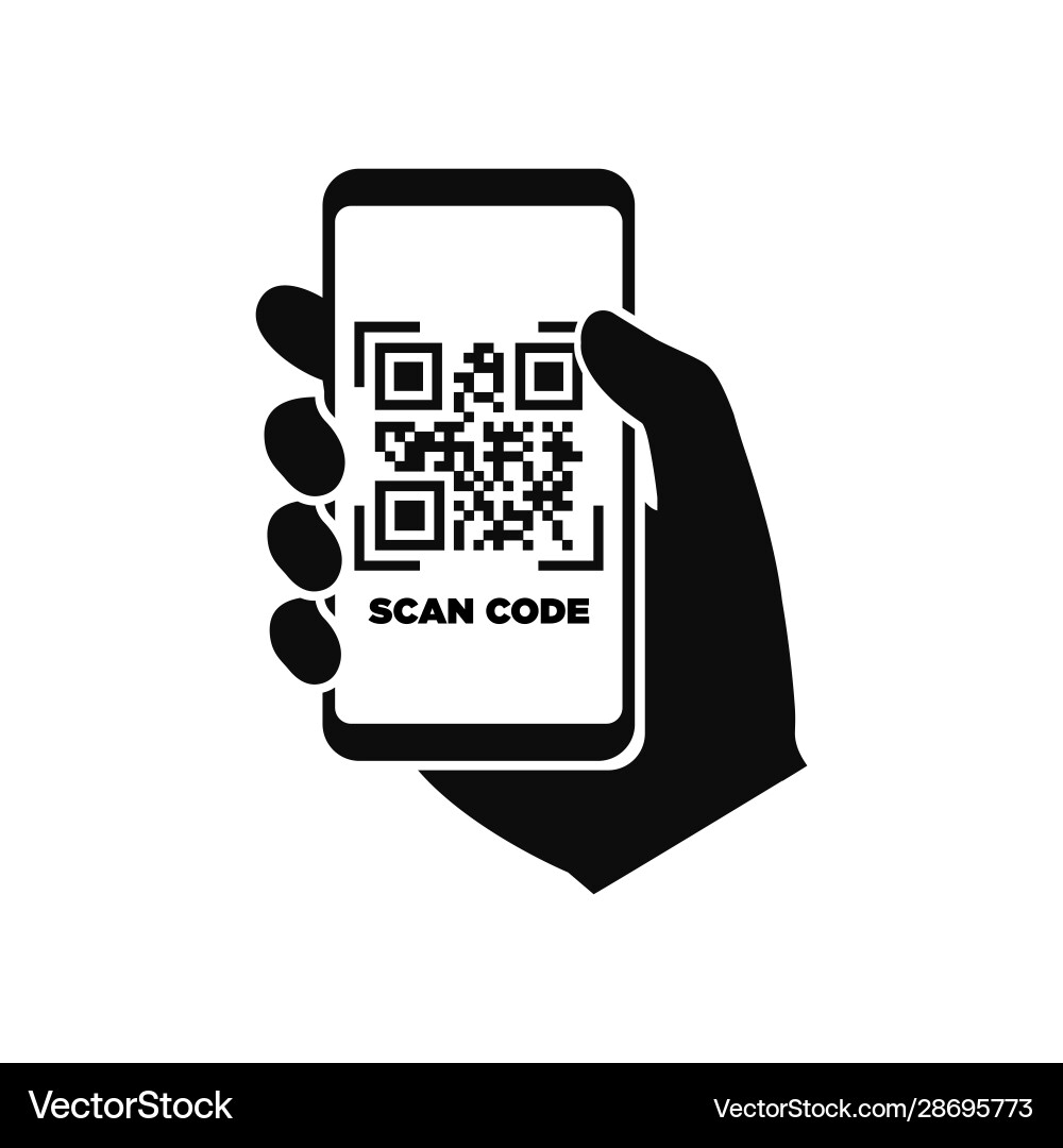 QR Code Scan on Smartphone vector image