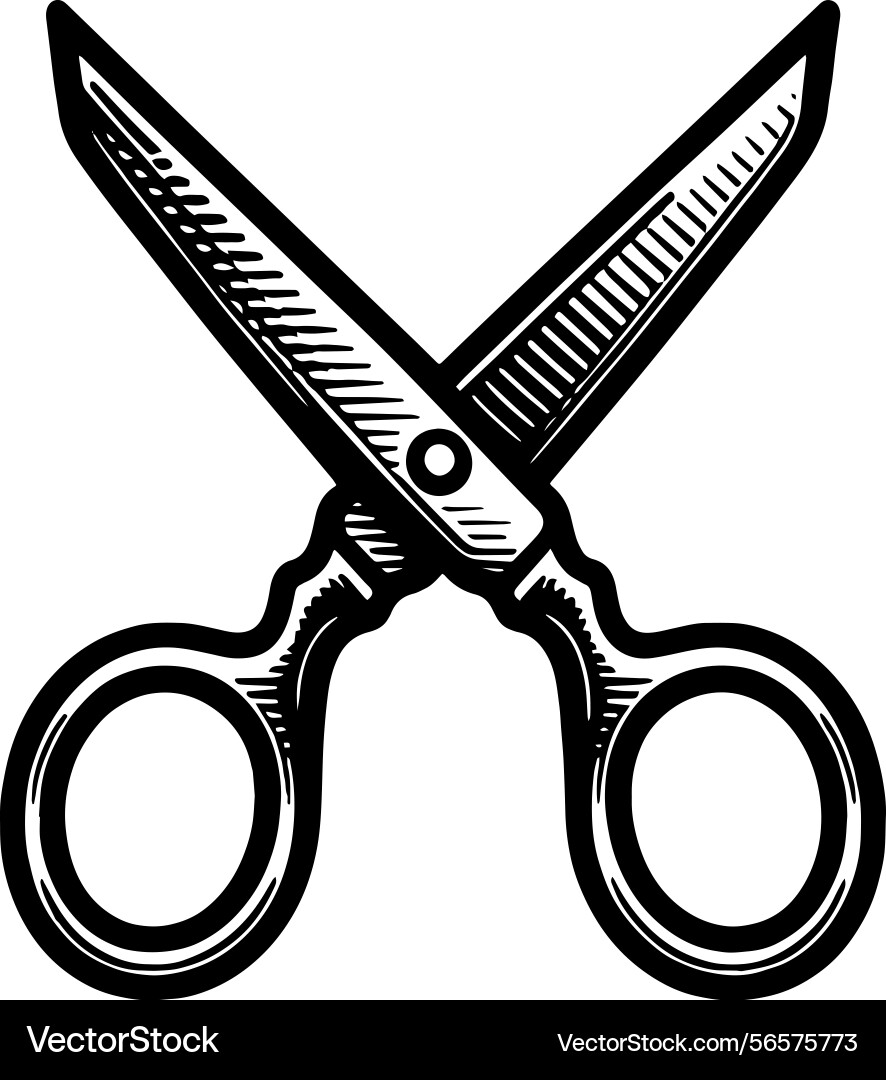 Simple icon of a scissors logo design Vector Image