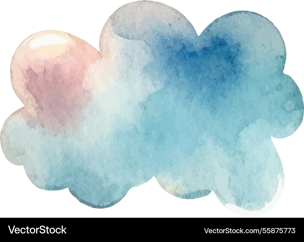 Watercolor painted cloud hand drawn design Watercolor painted cloud hand drawn design vector image