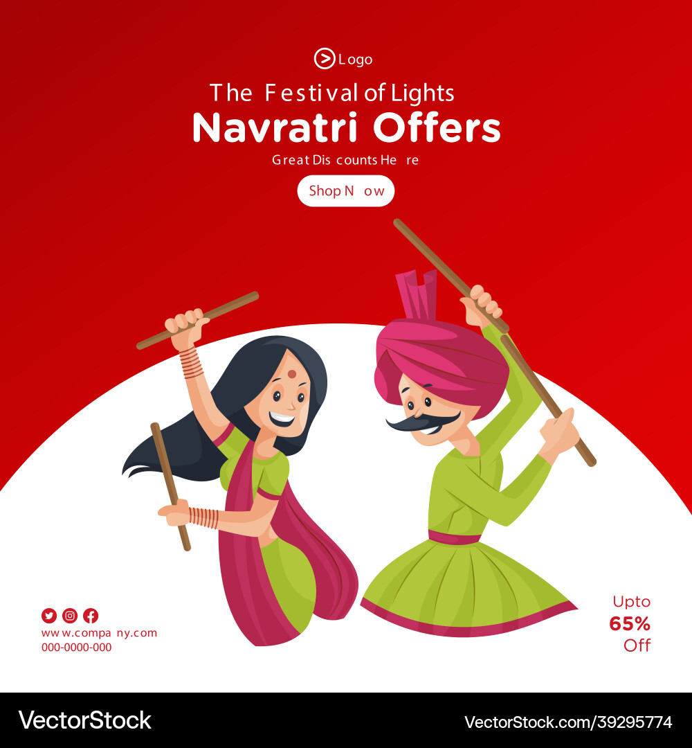 Banner design of navratri offers Banner design of navratri offers vector image