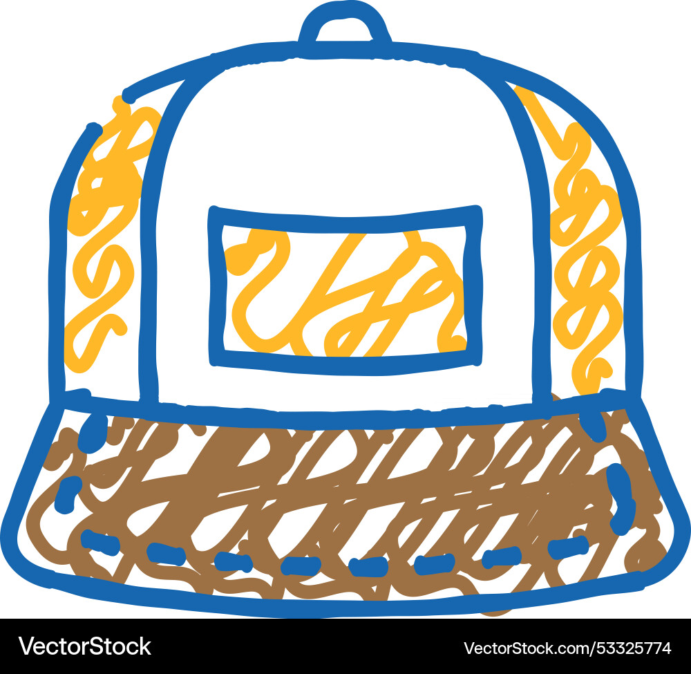 Baseball Cap Streetwear Tuch Mode Ikone doodle Baseball Cap Streetwear Tuch Mode Ikone doodle vektorbild