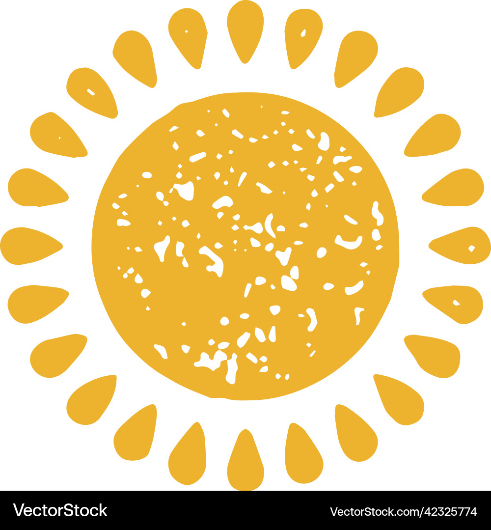 Big natural yellow sun curved drop shape beams Big natural yellow sun curved drop shape beams vector image