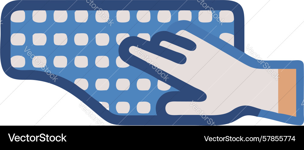 Hand on grid keyboard precise input design vector image