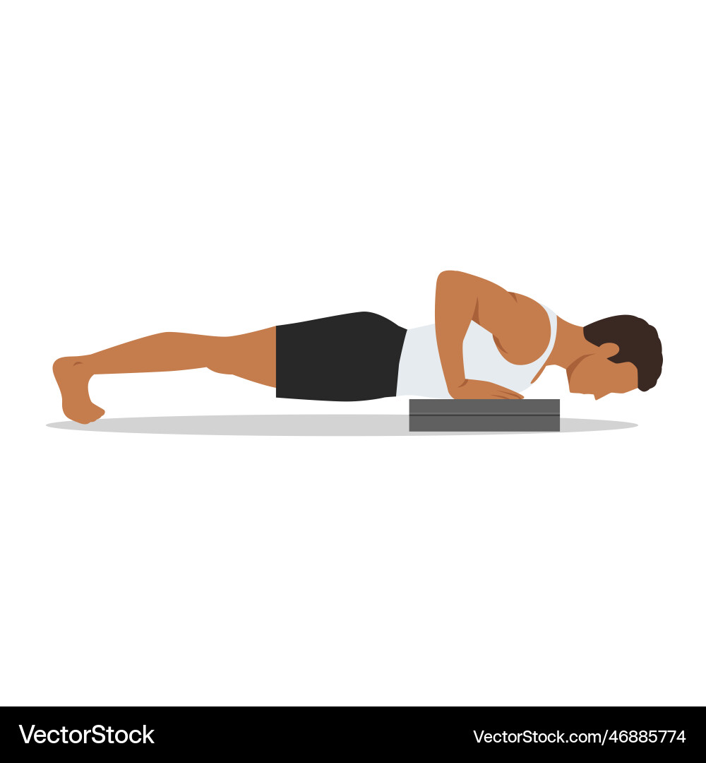 Man doing the deficit push up flat Vector Image