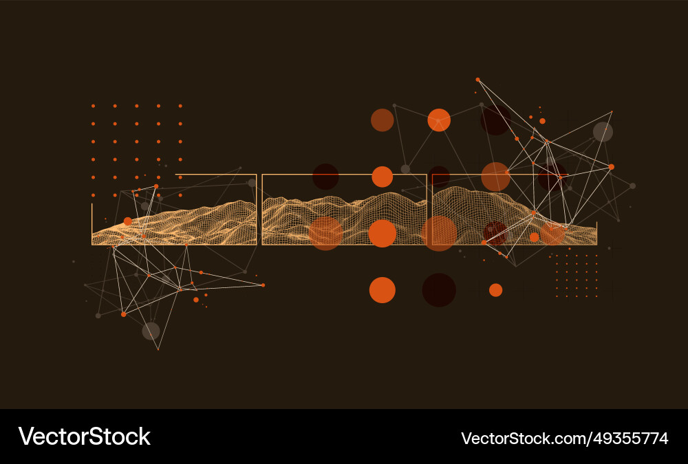 Modern science or technology elements in square Modern science or technology elements in square vector image