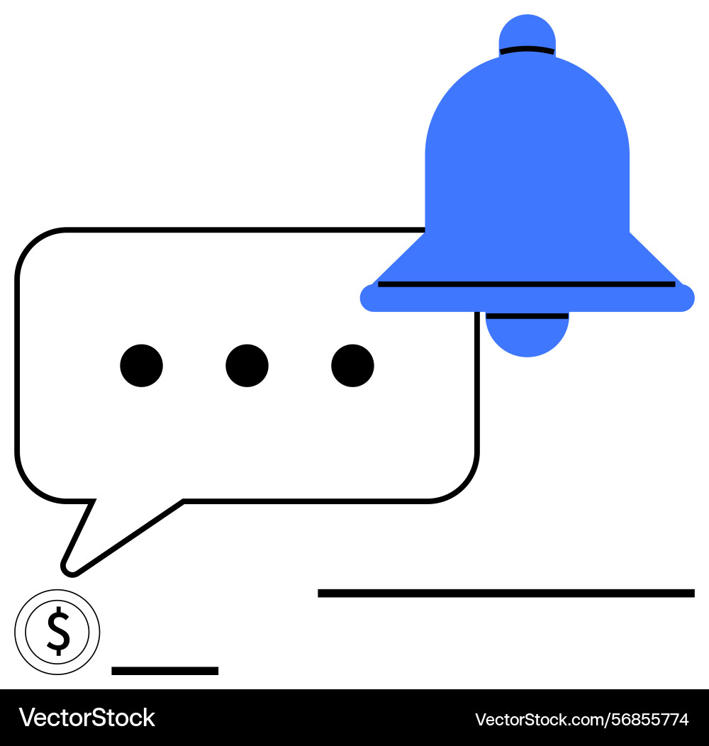 Notification alert with message bubble and payment Notification alert with message bubble and payment vector image