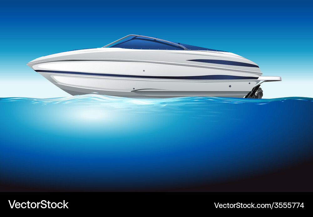 Ocean Boat Illustration Vector Image
