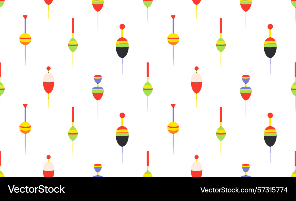 Seamless pattern with fishing float and bobber Seamless pattern with fishing float and bobber Vector Image