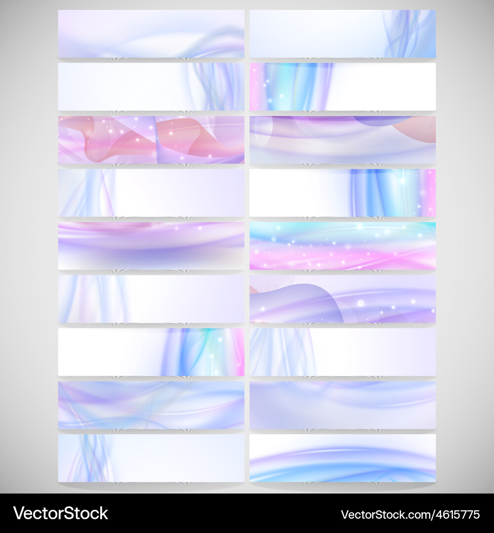 Abstract headers set wave design Vector Image