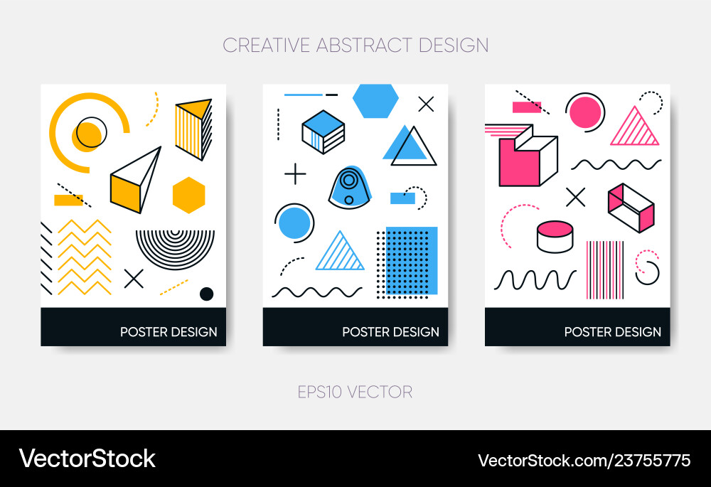 Abstract poster design simple memphis shape Abstract poster design simple memphis shape vector image