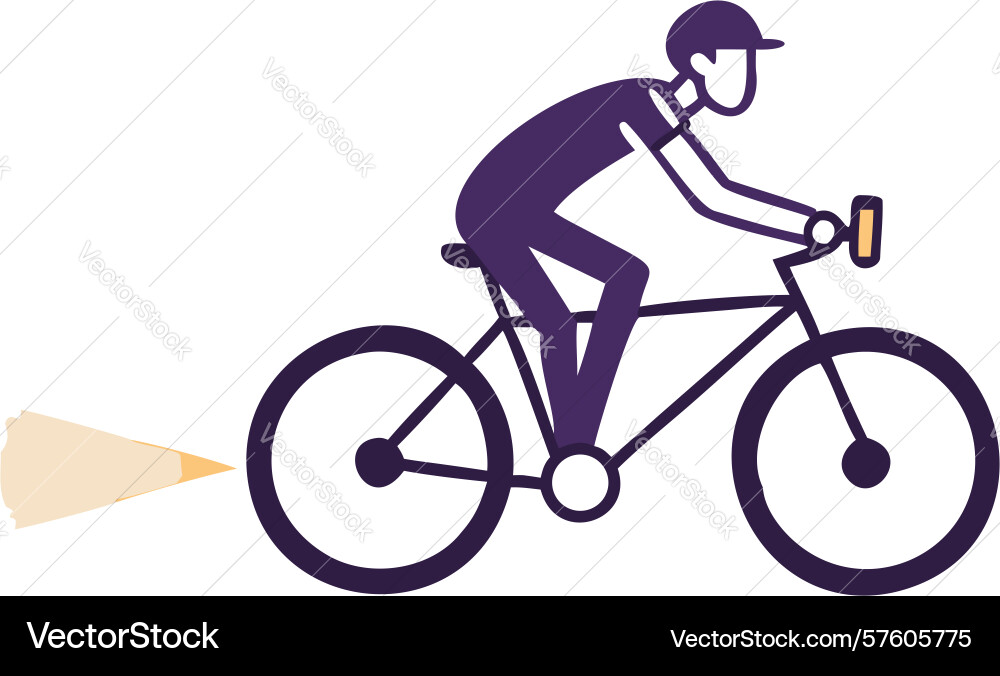 Dynamic cyclist with speed trail high-performance Vector Image