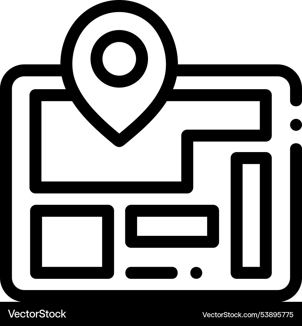 Gps icon thin linear style design isolated Gps icon thin linear style design isolated Vector Image