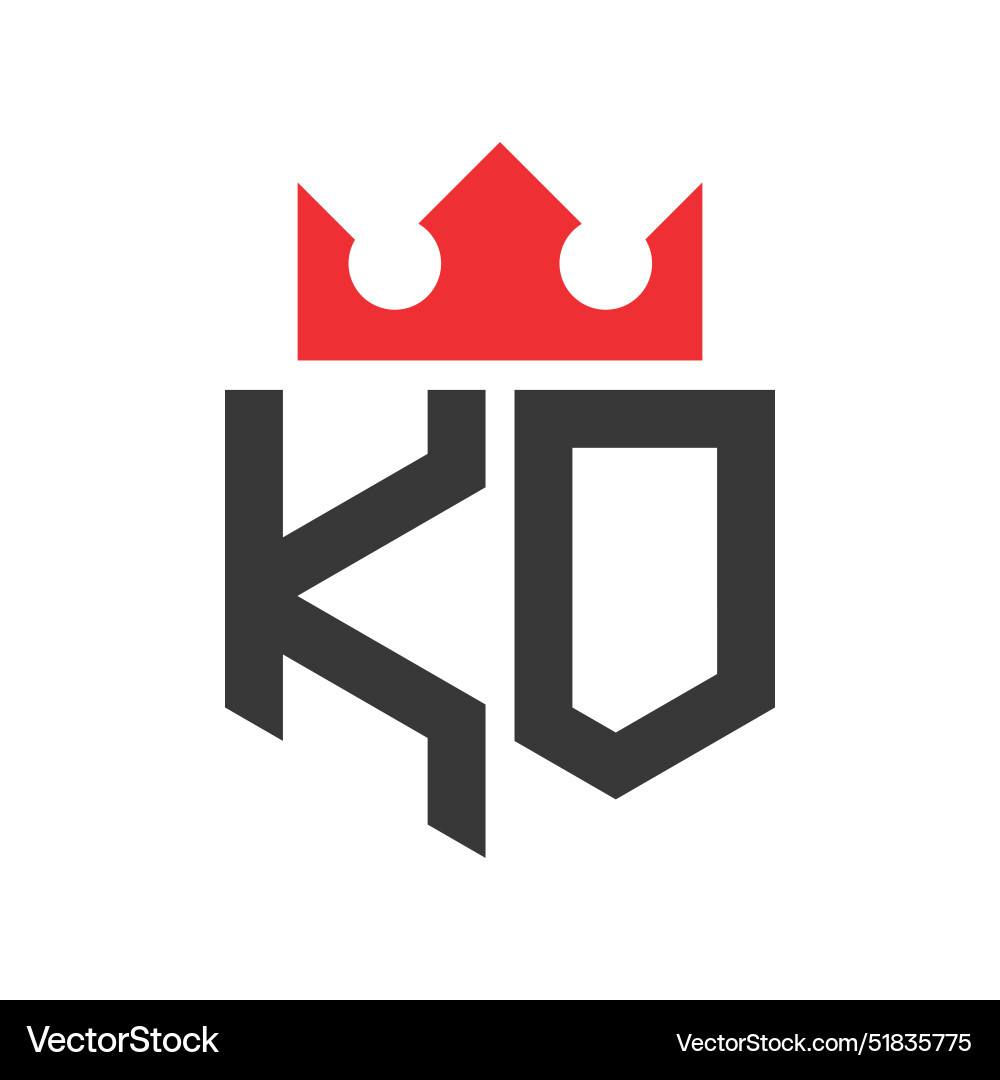 Letter ko crown logo Royalty Free Vector Image