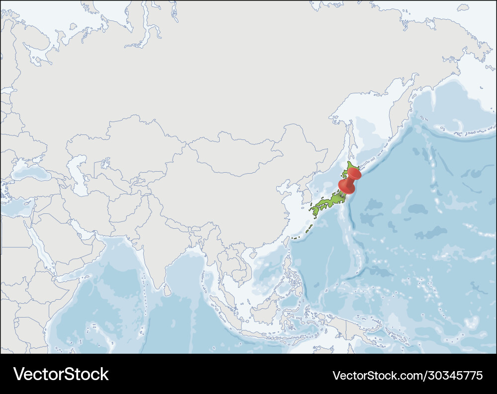 Map japan location on asia Royalty Free Vector Image