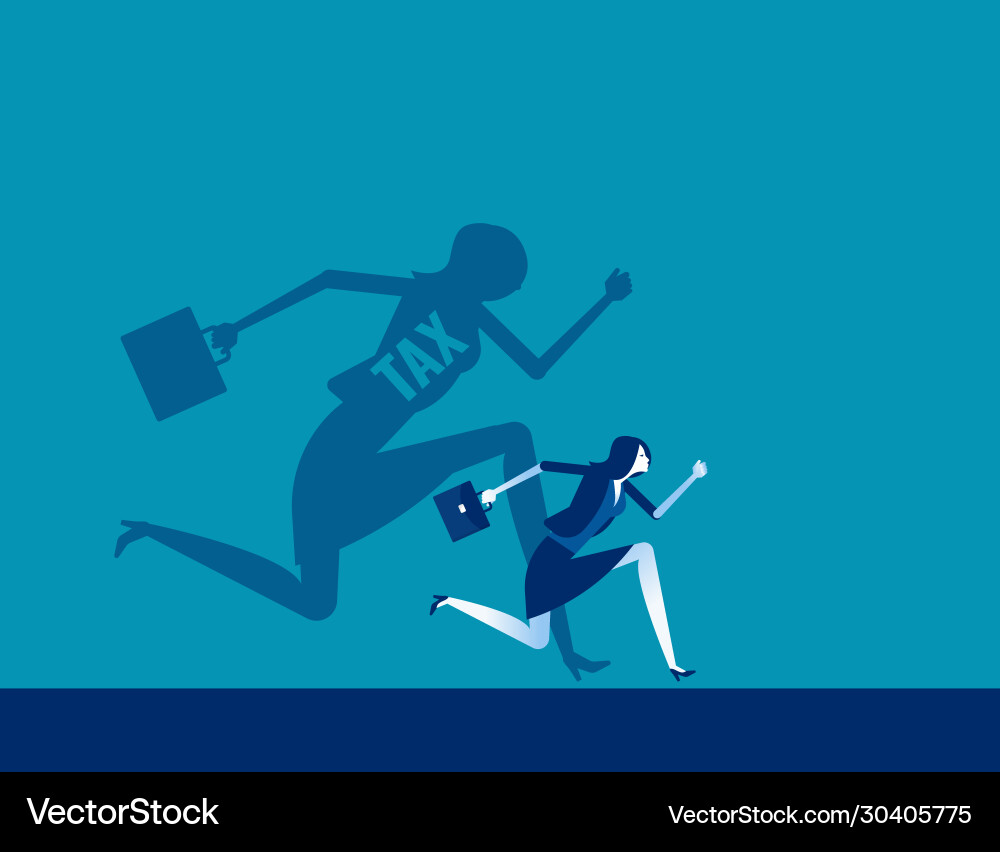 Person Running from Taxes Vector Image