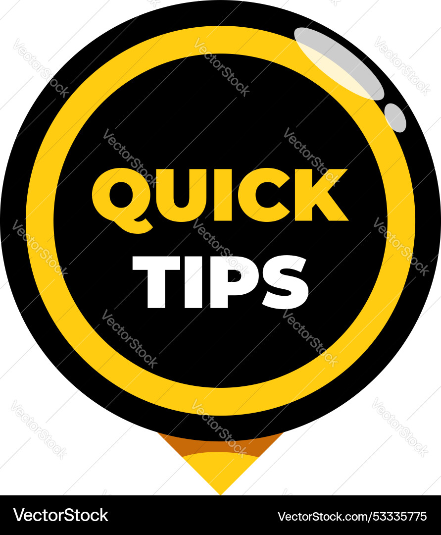Quick tips advice help showing hints and guidance Vector Image