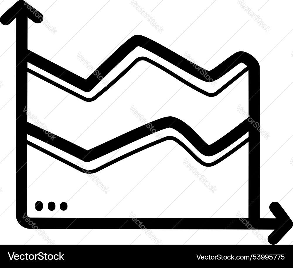Stacked area chart - graph and icons Vector Image