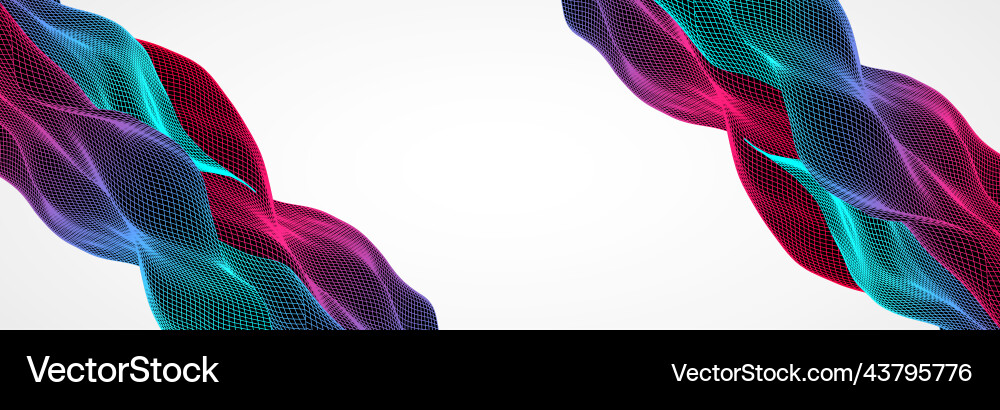 Abstract waves is made in a wireframe style Abstract waves is made in a wireframe style Vector Image