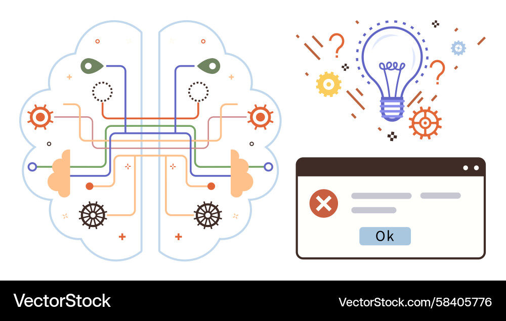 AI Neural Network Error Concept Vector Image