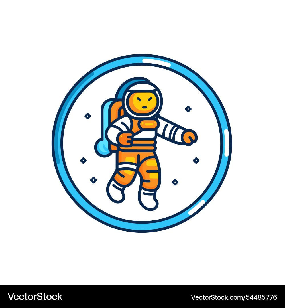 Astronaut exploring space in a colorful design Vector Image