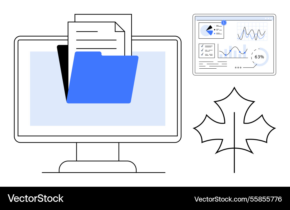 Digital document management with data analytics Digital document management with data analytics vector image