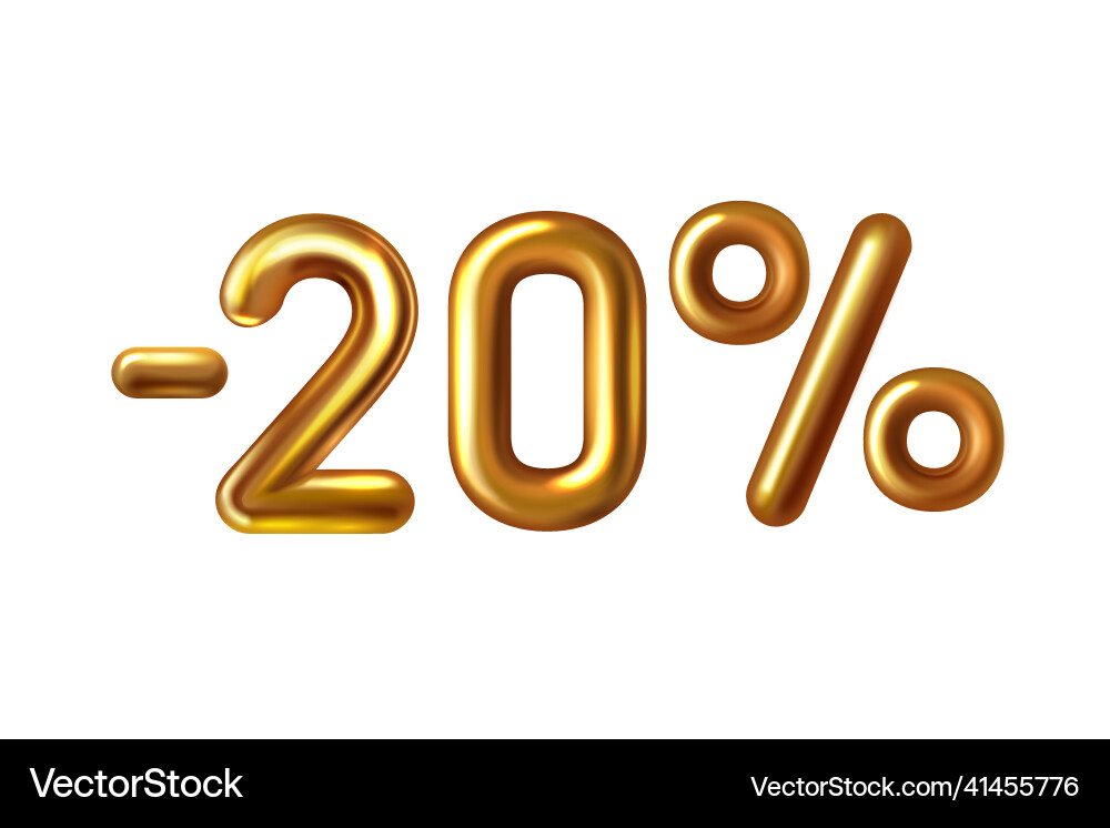 Discount Shopping realistischen goldenen Ballon minus Discount Shopping realistischen goldenen Ballon minus vektorbild