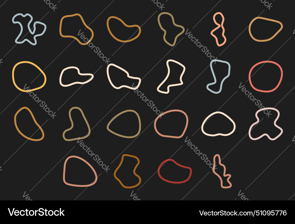 Flat liquid irregular circle frame element set Flat liquid irregular circle frame element set vector image