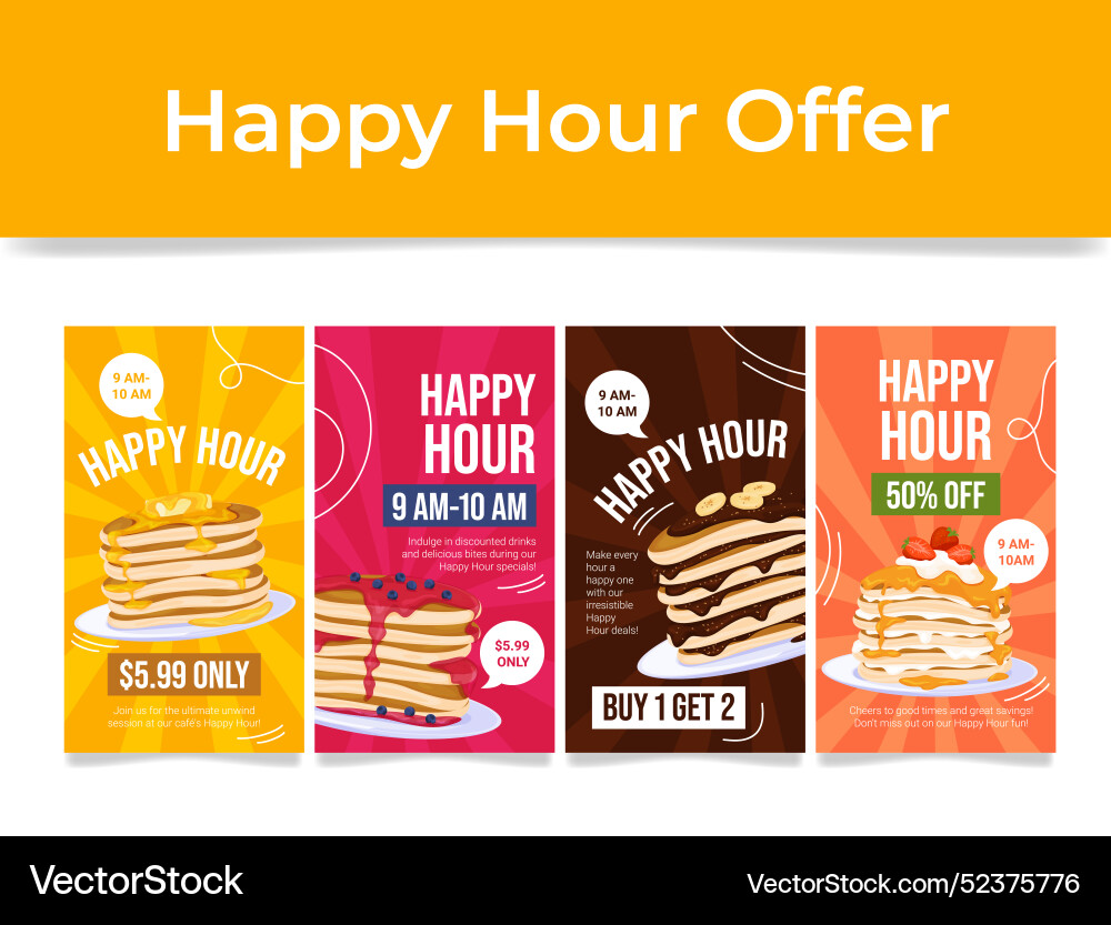 Pfannkuchen Happy Hour Angebot Café Restaurant Pfannkuchen Happy Hour Angebot Café Restaurant vektorbild