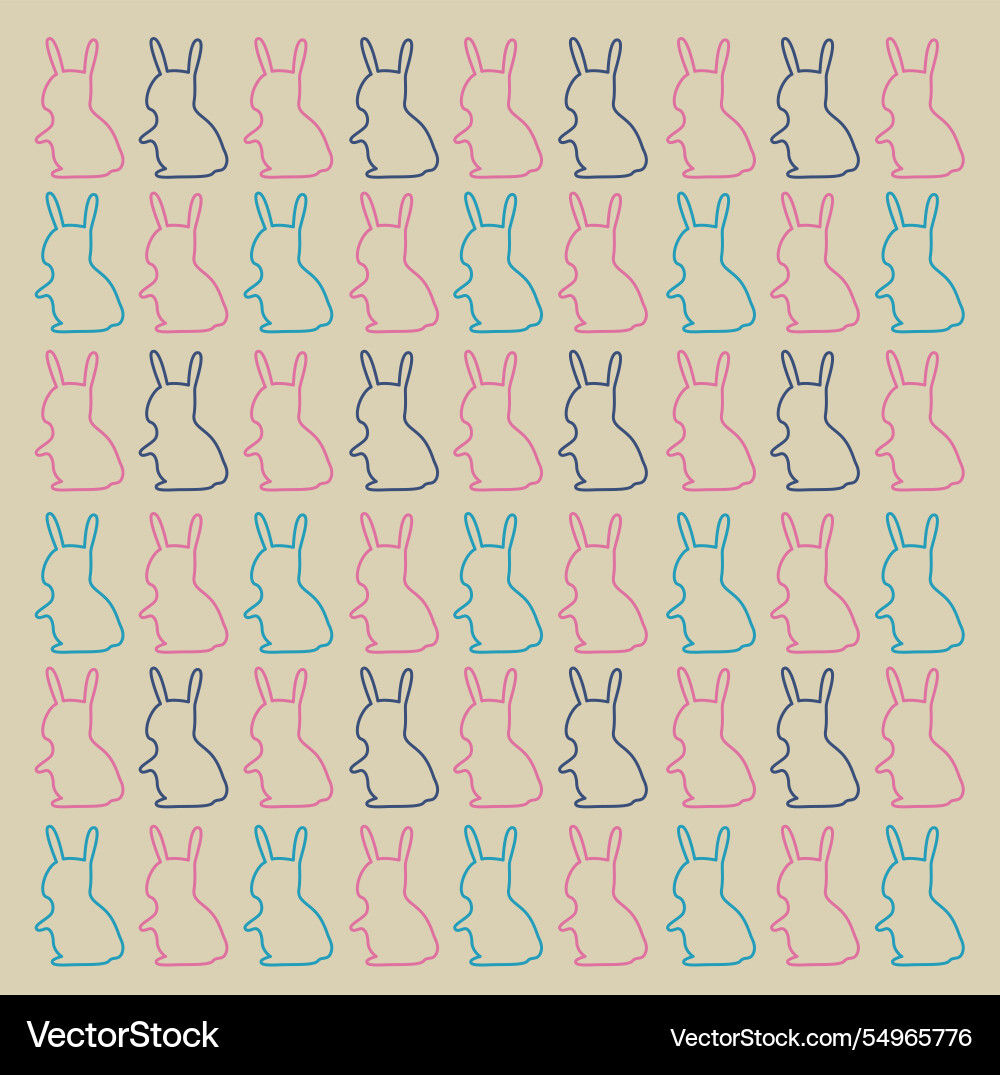 Spring bunnies design pattern texture Vector Image