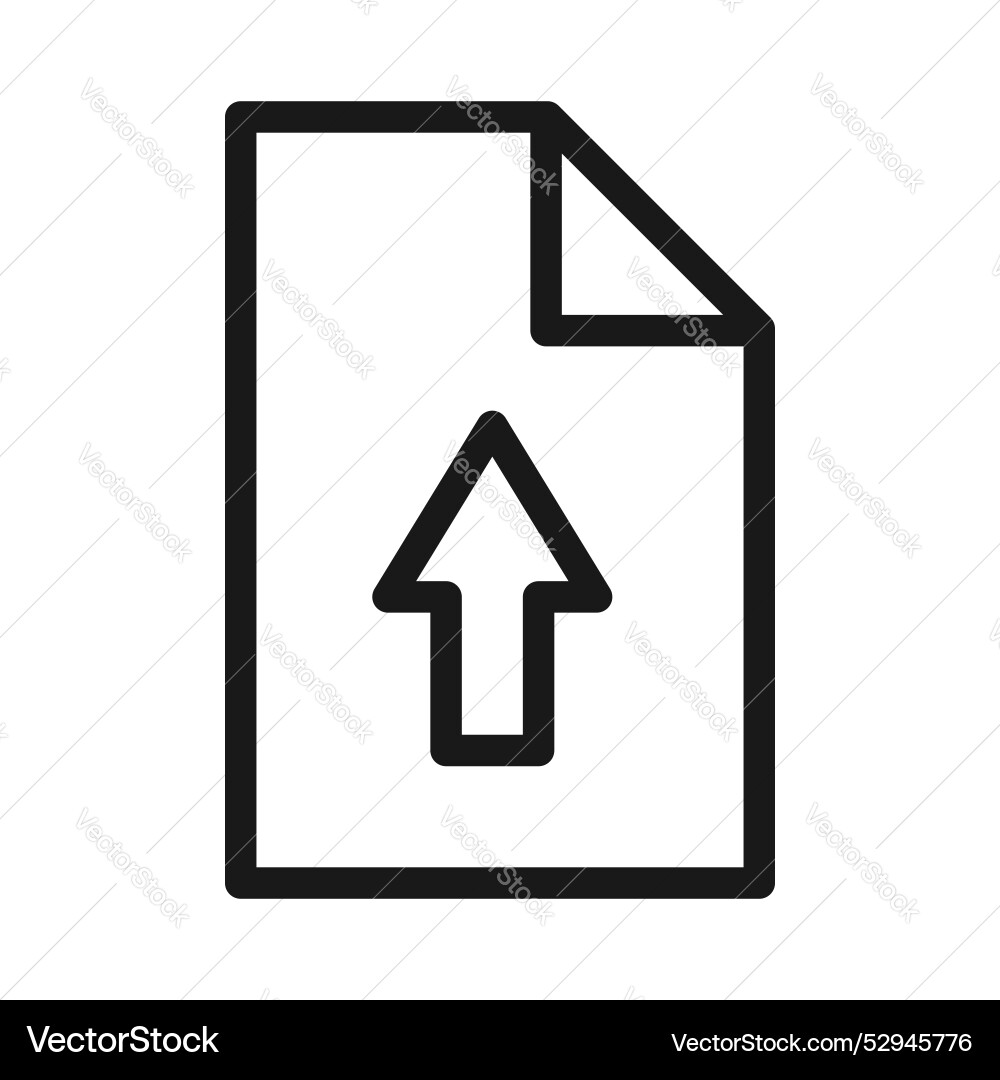 Upload file line icon isolated on white background Vector Image