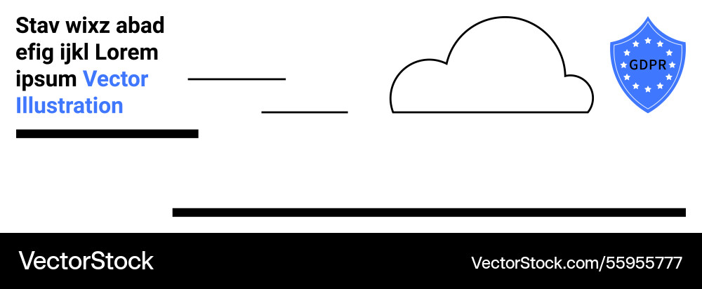 Gdpr cloud security concept with shield and data Gdpr cloud security concept with shield and data vector image