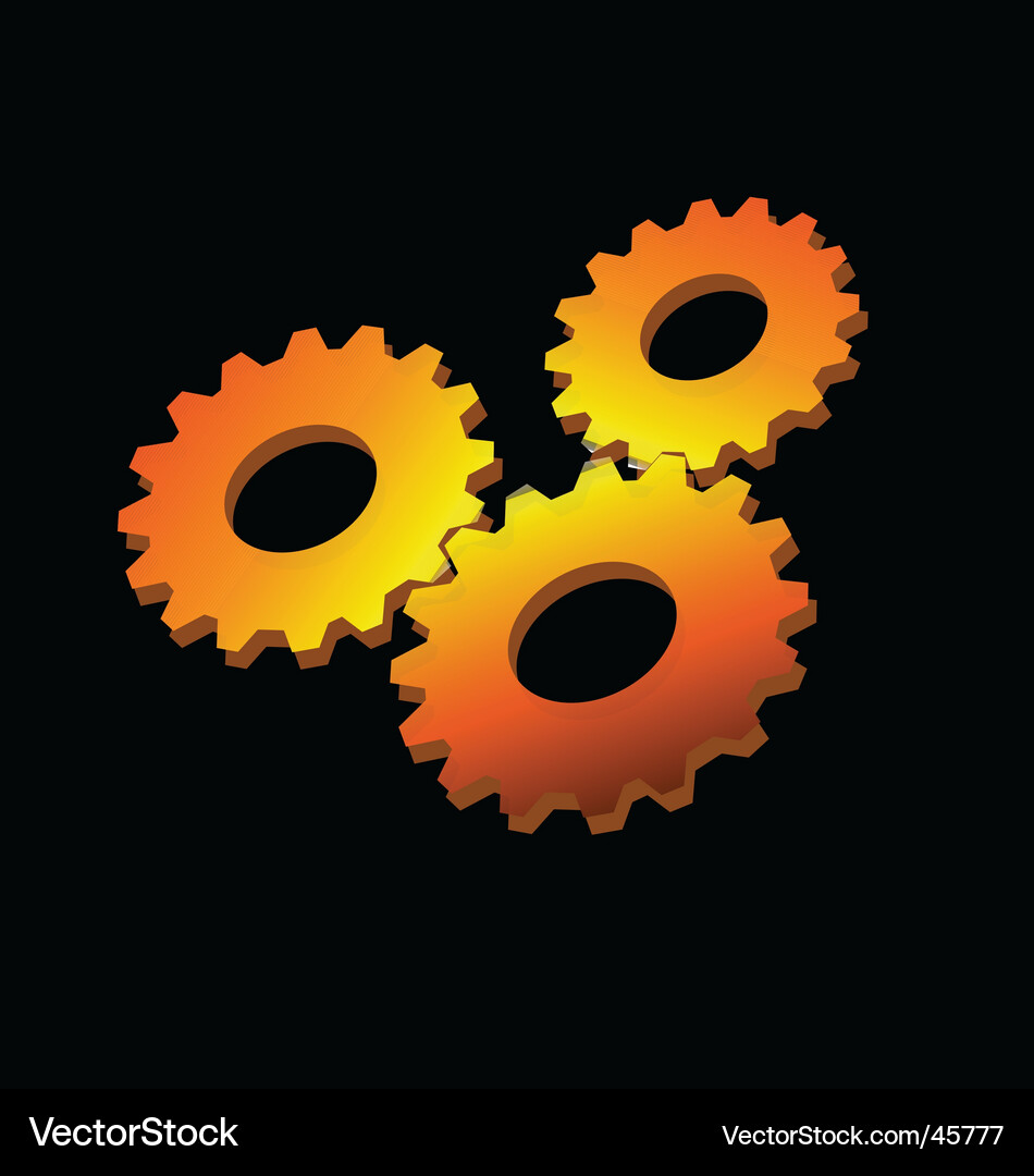 Gear Mechanism Concept Vector Image