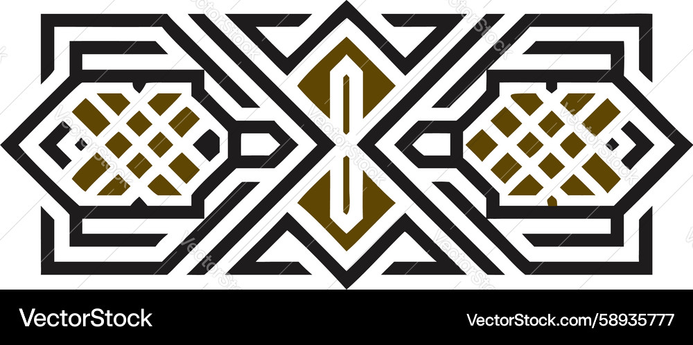 Interlocking geometric pattern border element Vector Image