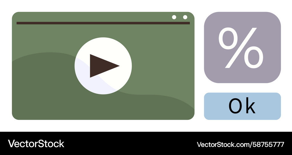 Media Player Interface with Play Button Vector Image